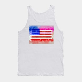 Watercolor US Flag Tank Top